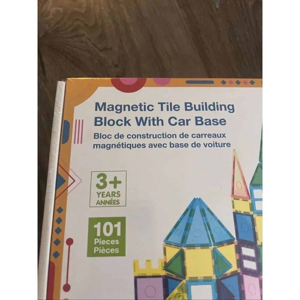 Ever Play Magnetic Tile Building Block With Car Base 101 pcs